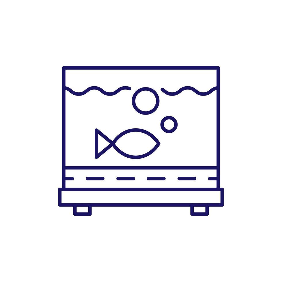Aquarium Minimalistic Thin Outline Icon for Web and Graphic Design, Apps, Banners, Social Network and Cards vector