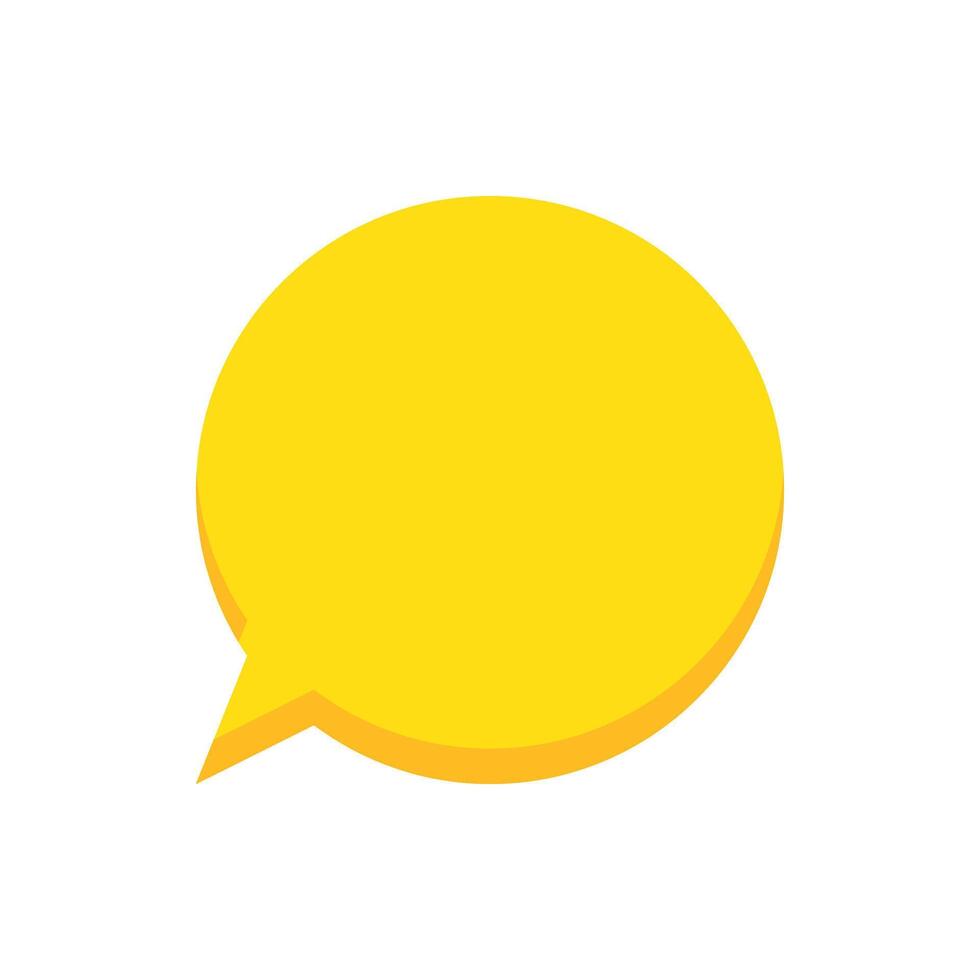Flat Icon of Yellow Speech Bubble for Graphics vector
