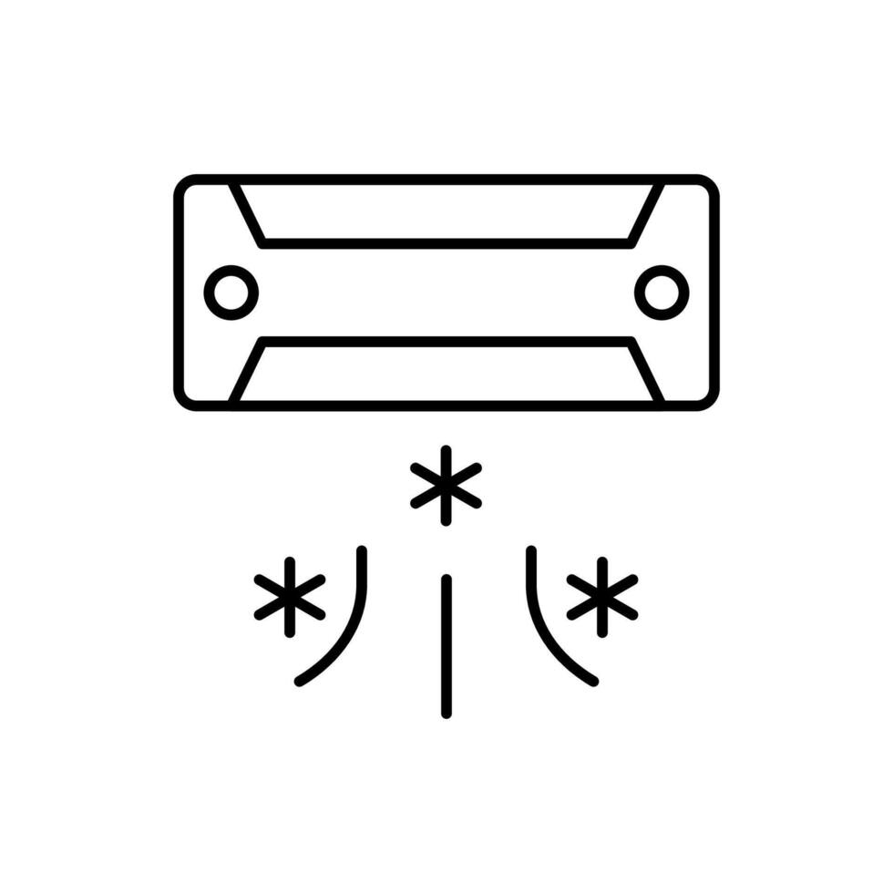 Conditioner with Ice and Snow Minimalistic Thin Icon for Web and Graphic Design, Apps, Banners, Social Network and Cards vector