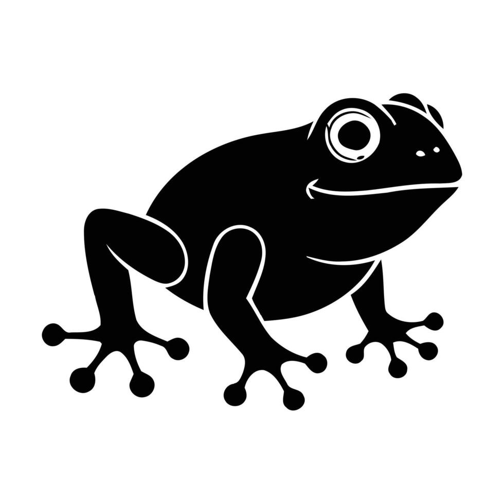 Stylized black silhouette of a frog on a white background vector