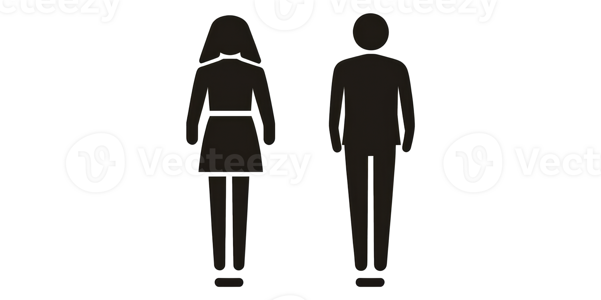 Male And Female Restroom Symbols. Universal Bathroom Signage For Public Facilities Isolated On Transparent Background png
