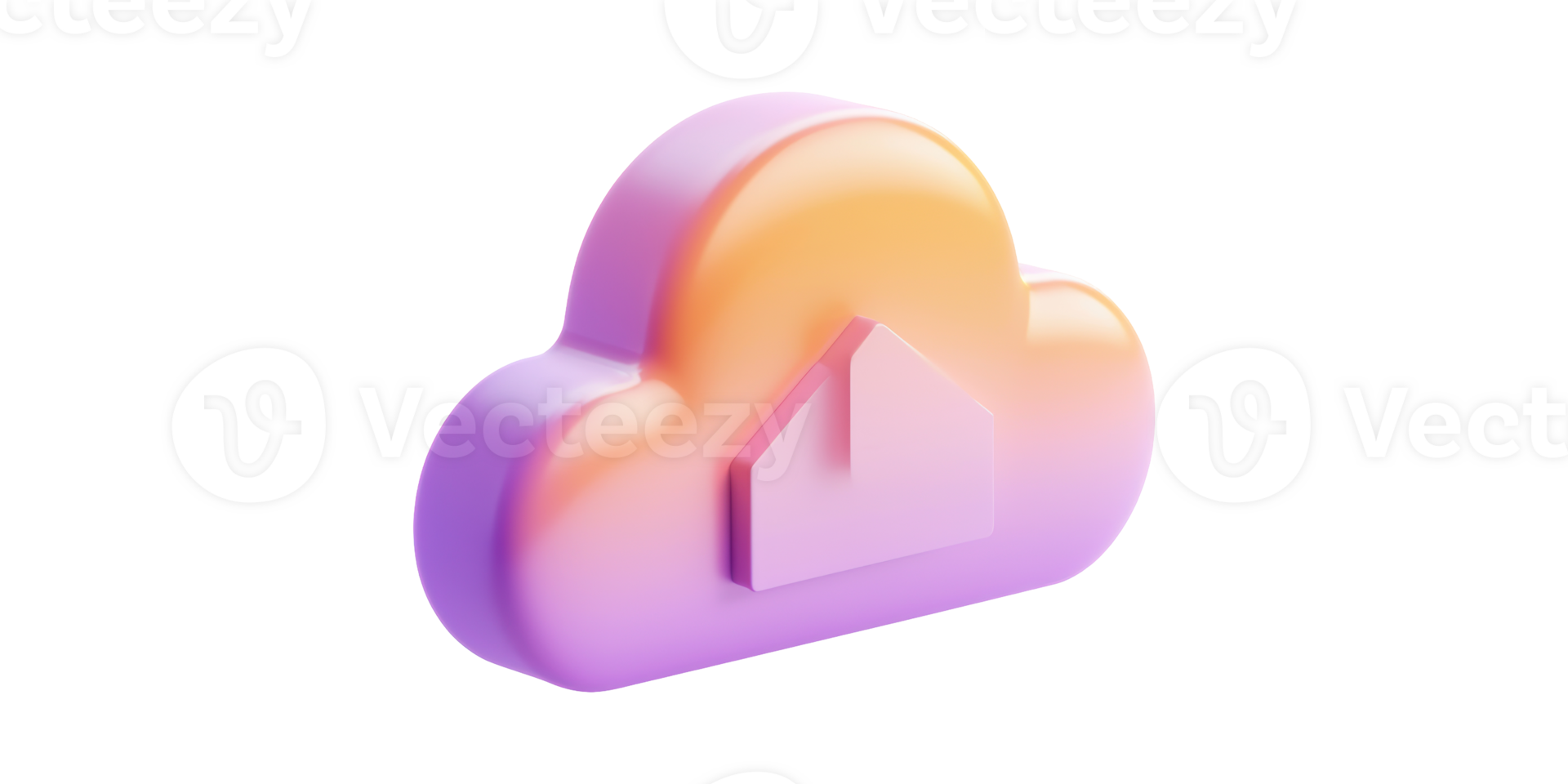 Cloud-Shaped Icon With House Symbol. Concept Of Cloud Computing And Smart Home Technology Isolated On Transparent Background png