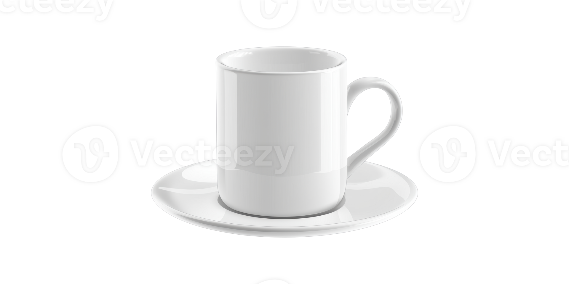 Porcelain Coffee Cup With Saucer. Elegant Tableware For Hot Beverages Isolated On Transparent Background png