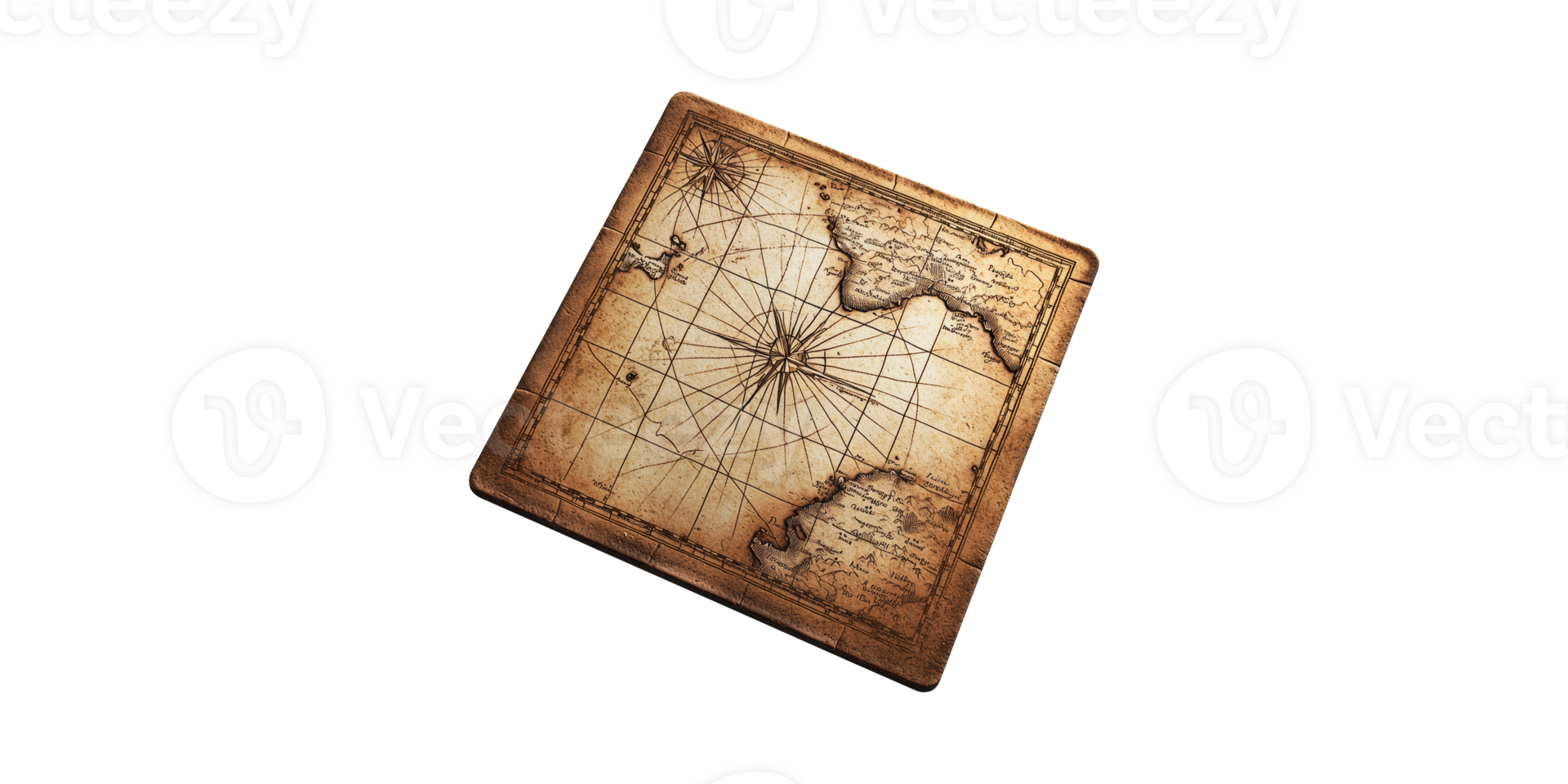 Antique Nautical Map. Historical Exploration And Navigation Concept Isolated On Transparent Background png