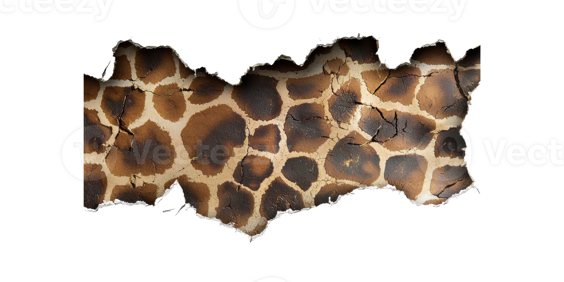 Cracked Giraffe Pattern Torn Paper. Nature-Inspired Texture And Design Concept Isolated On Transparent Background png