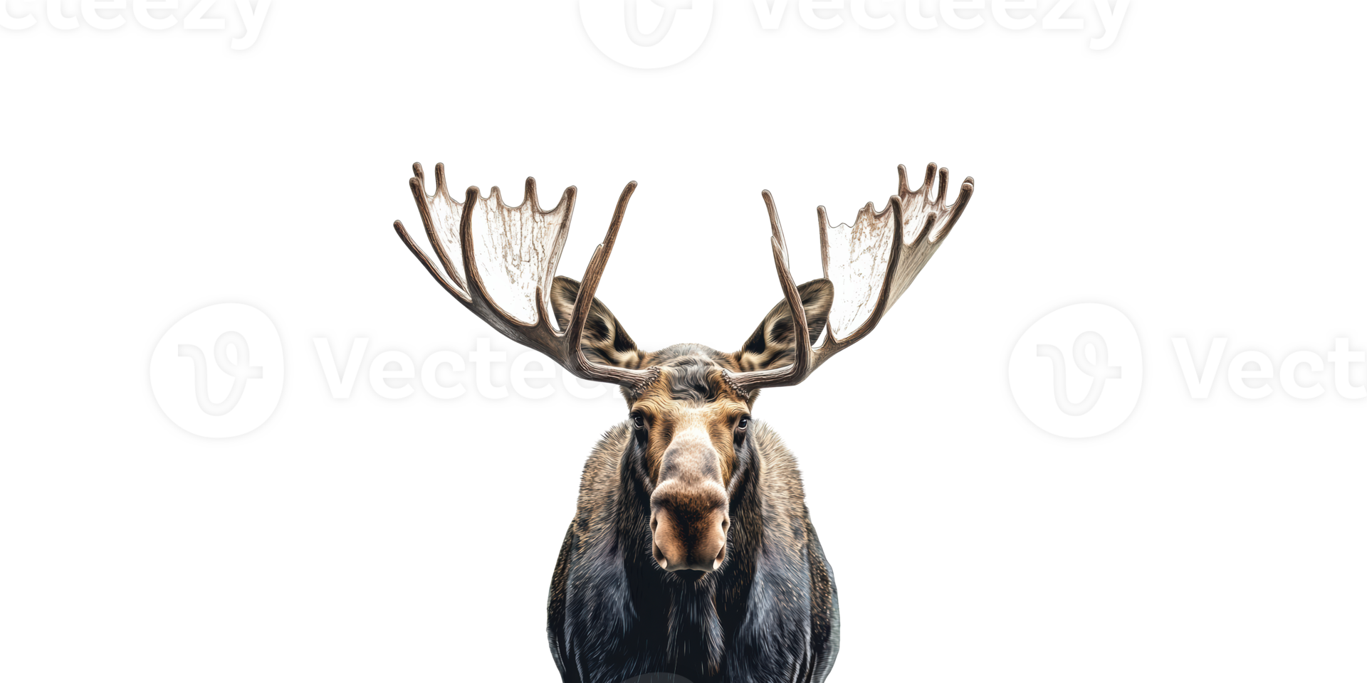 Majestic Moose With Large Antlers. Wildlife And Nature Symbolism Isolated On Transparent Background png