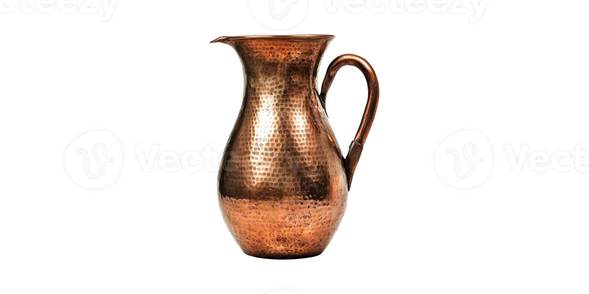 Handcrafted Copper Pitcher With Hammered Texture. Elegant Vintage Water Jug For Home Decor Isolated On Transparent Background png