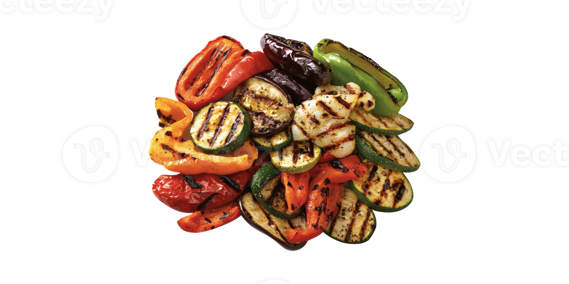 Grilled Mixed Vegetables. Healthy Eating And Vegetarian Cuisine Concept Isolated On Transparent Background png