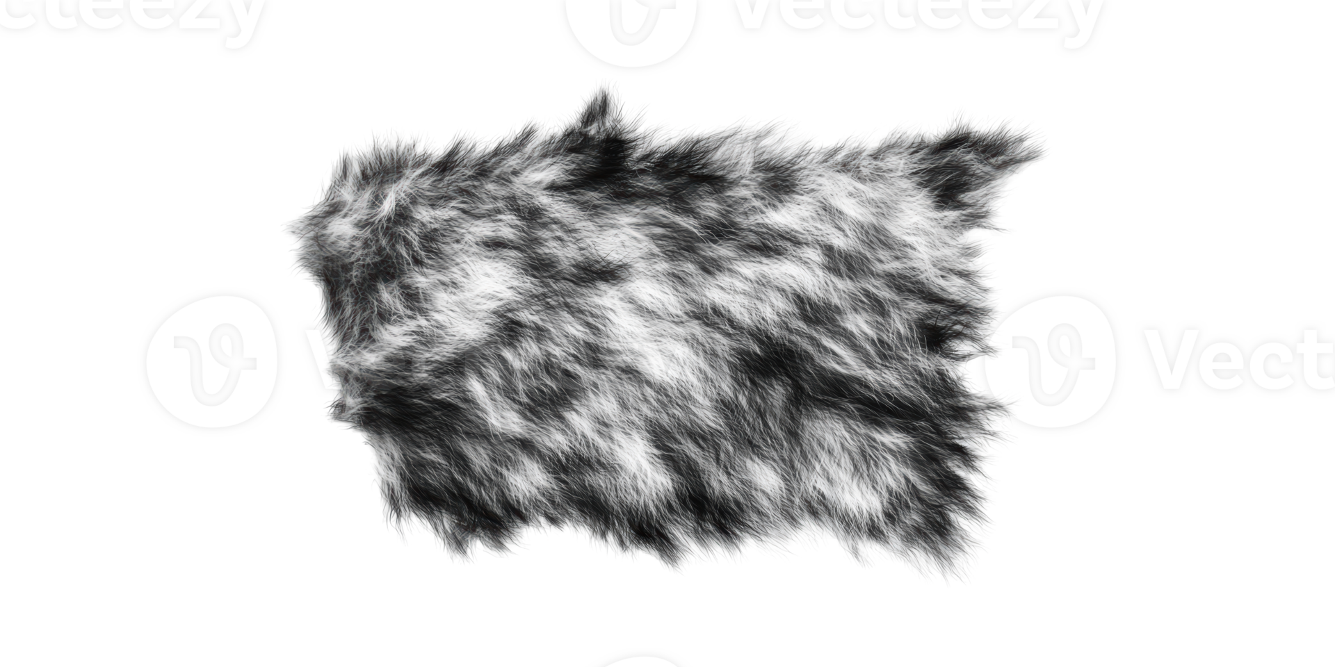 Faux Fur Texture In Black And. Soft And Fluffy Material For Fashion And Interior Design Isolated On Transparent Background png