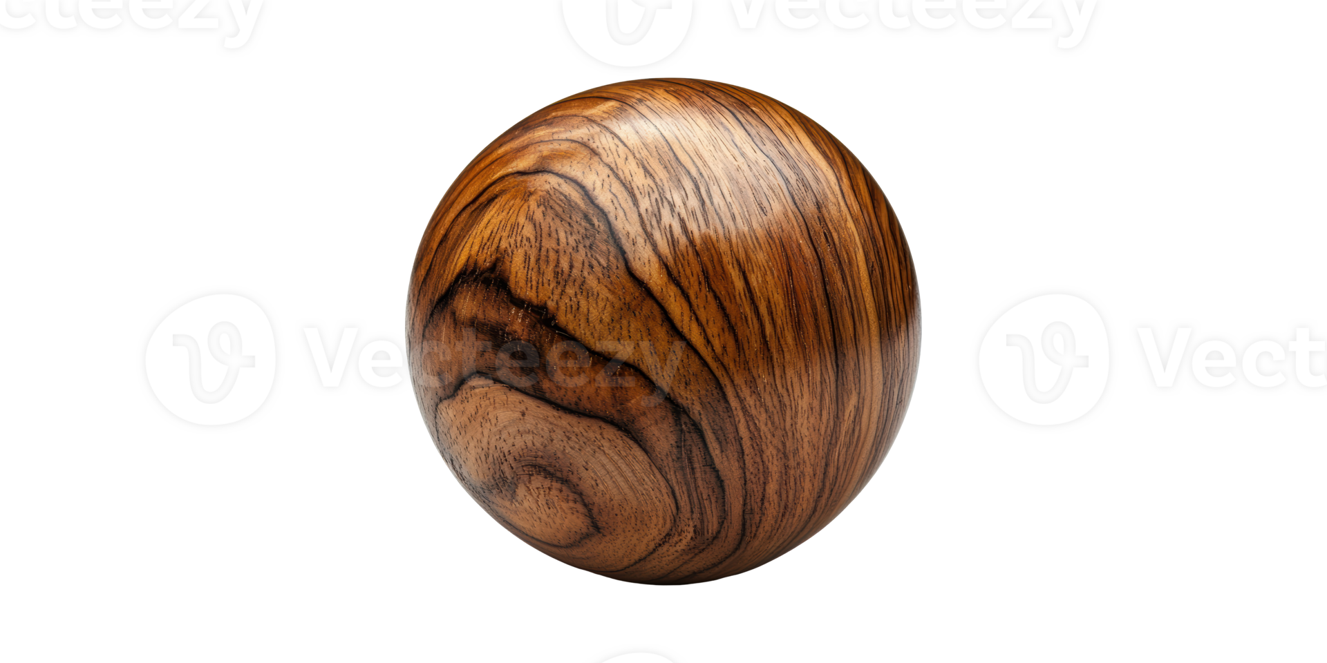 Wooden Sphere With Natural Grain Pattern. Decorative Art And Craftsmanship Isolated On Transparent Background png