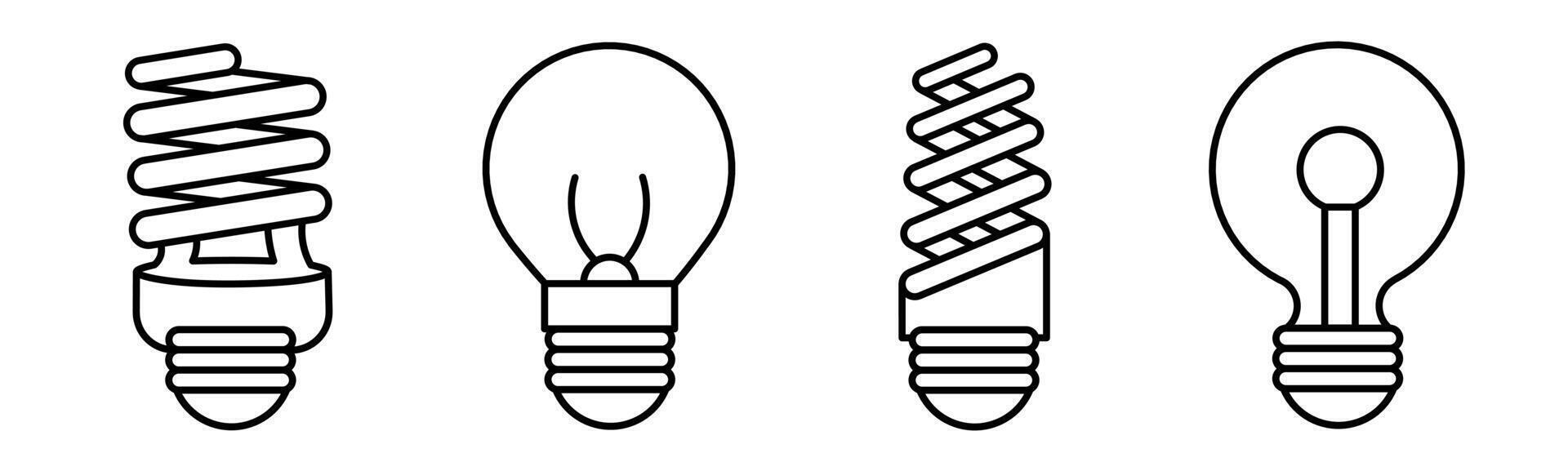 Bulb, light bulb icon with lines. vector