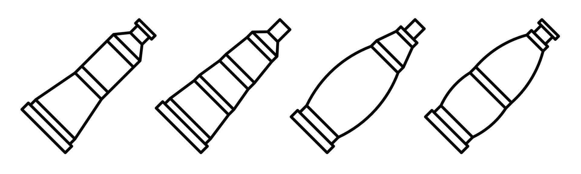 Toothpaste, toothpsate icon with lines. vector