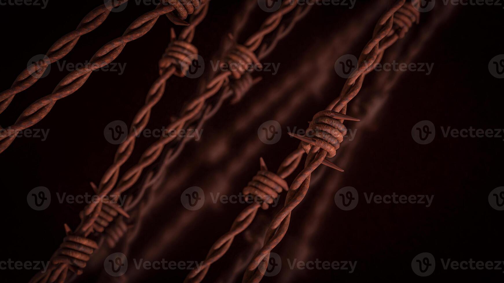 The Barbed wire Rusty for Abstract Background 3d Rendering. photo
