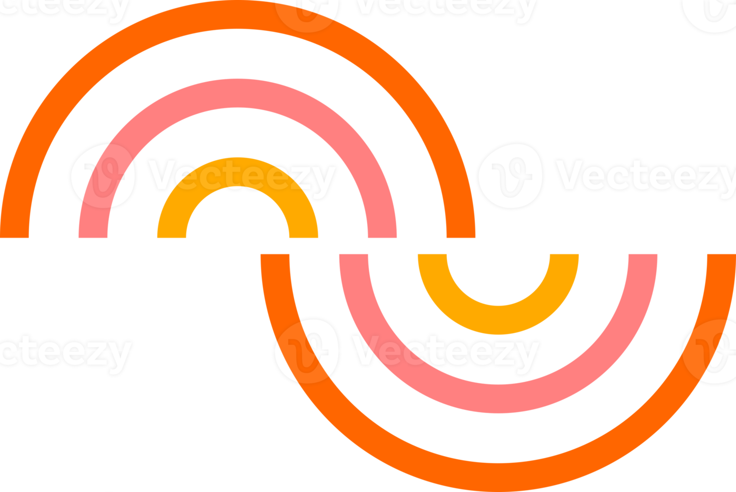 Orange pink yellow line curve rainbow icon png