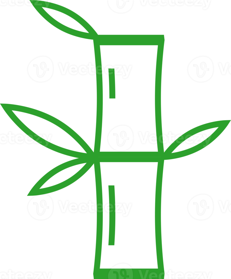 Green line icon bamboo tree png