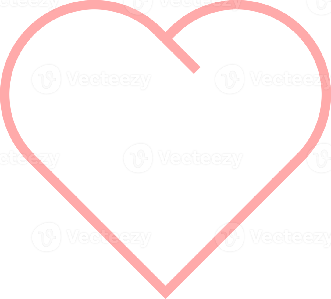 Pink line cute heart love valentine's day png