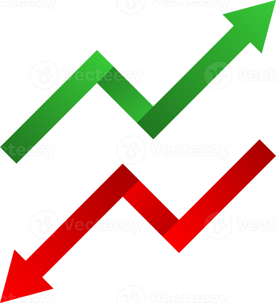 Green and red arrow up and down png