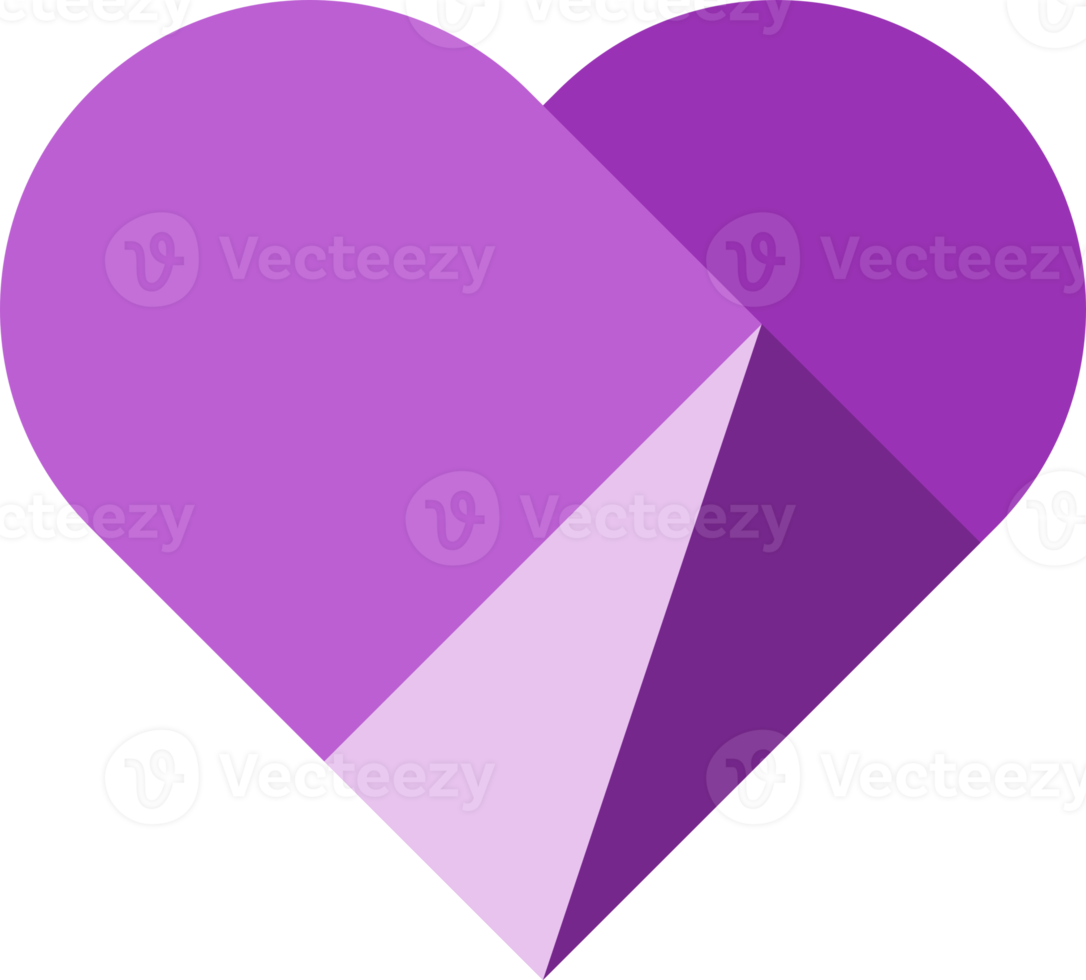 Purple cute heart love valentine's day png