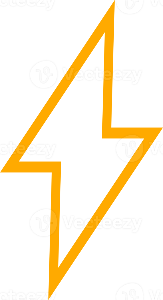 Yellow line thunder bolt png