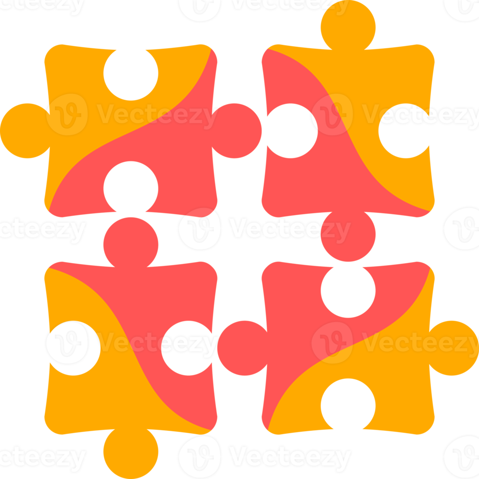 Yellow pink group icon jigsaw png