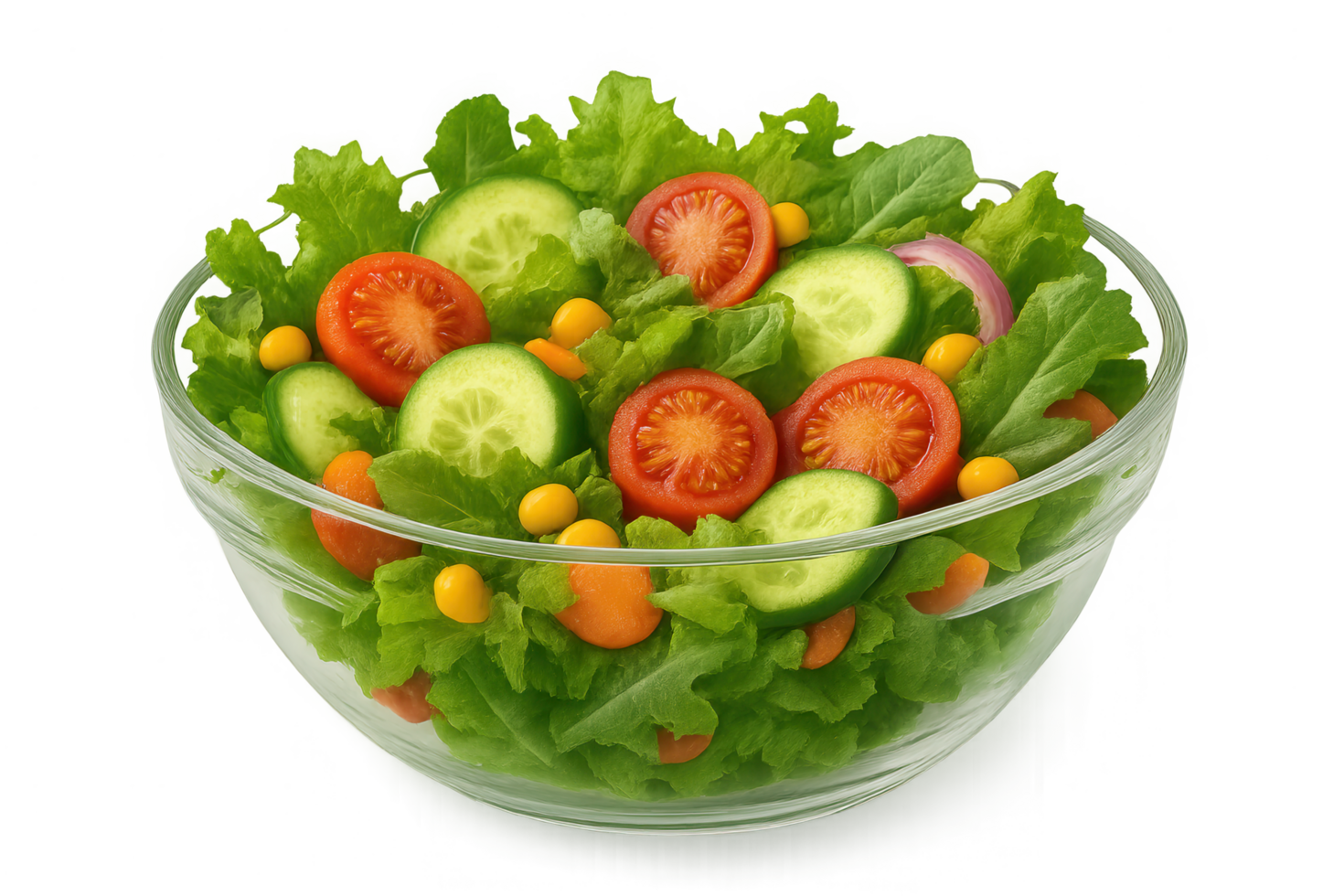 Fresh salad bowl high quality isolated on transparent background png