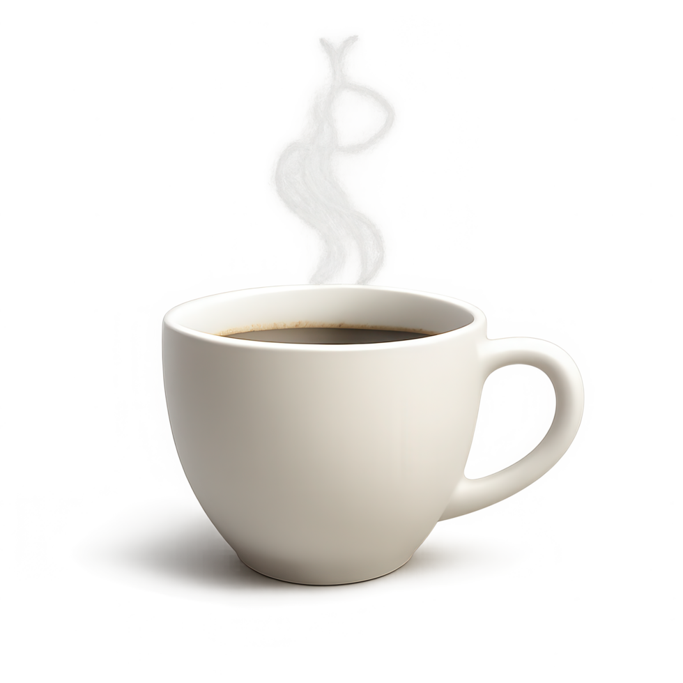 Hot coffee cup with steam isolated on transparent background png