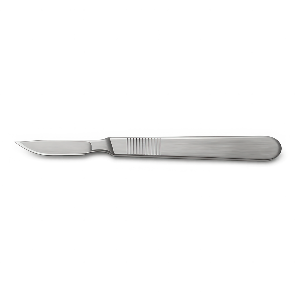 Precision surgical scalpel tool with sharp blade for medical procedures and healthcare innovation png