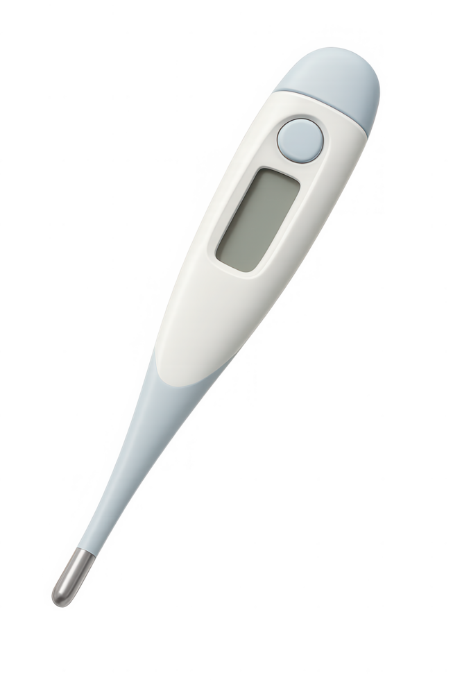 Modern digital thermometer for accurate health monitoring and medical care needs png