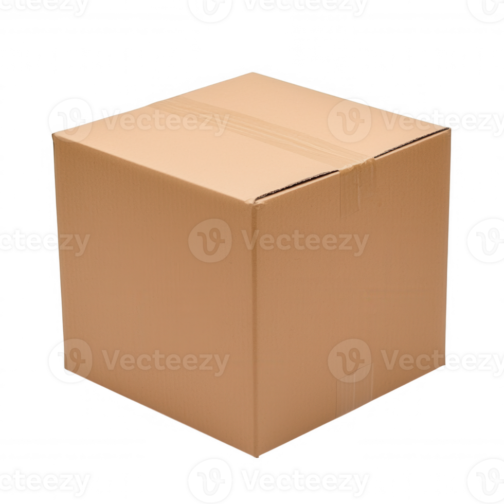 on shipping box sealed, resting Cardboard transparent surface with clean packaging design png