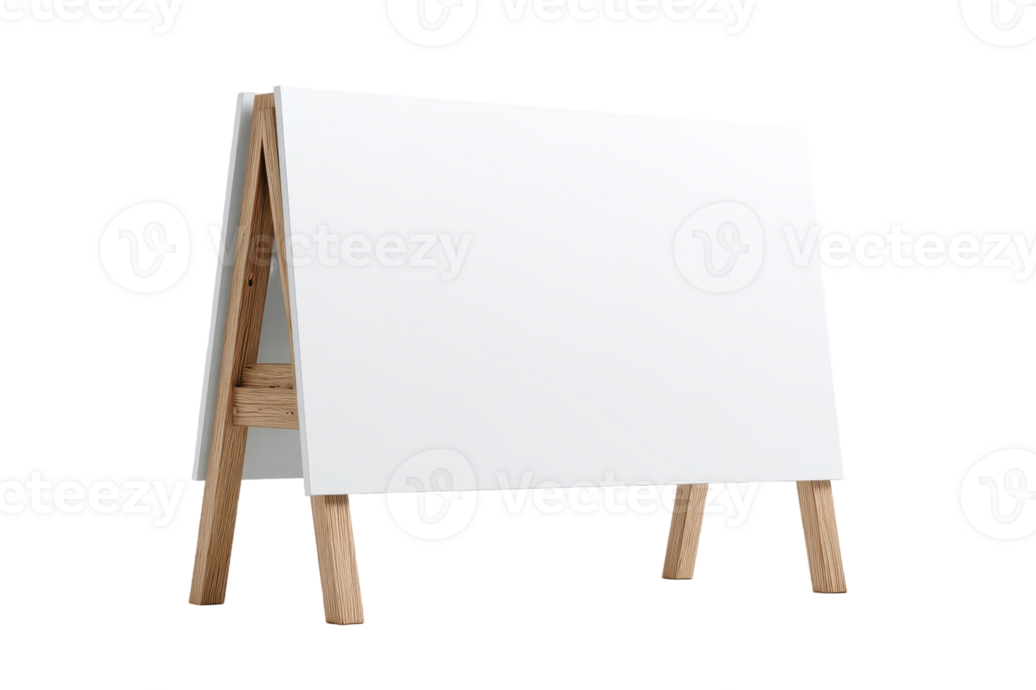 Clean white easel stands ready for artistic inspiration and creative expression in studio space png