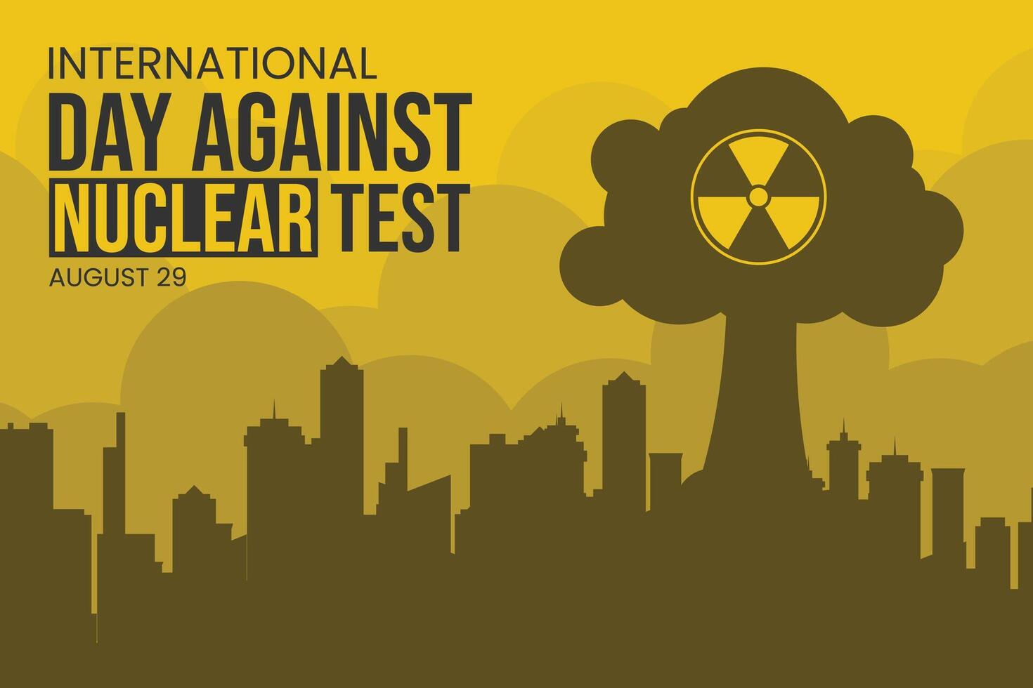 International Day Against Nuclear Tests, August 29. vector