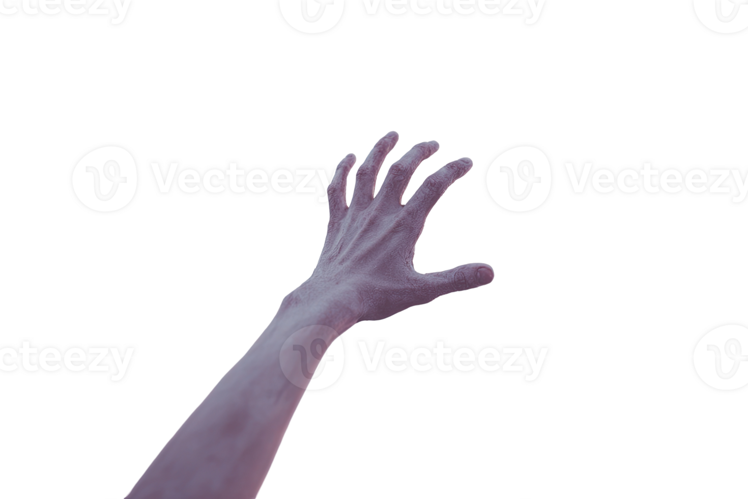 Surreal hand reaching toward the sky in a vintage artistic representation png