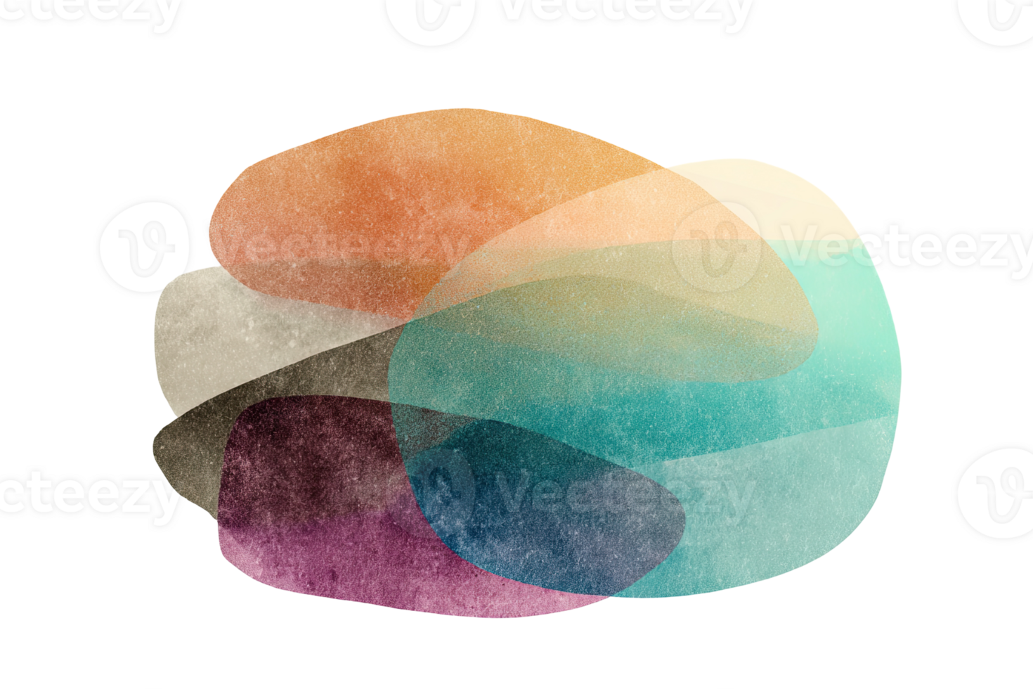 Geometric layered blob showcasing a dreamy glow in vibrant colors png