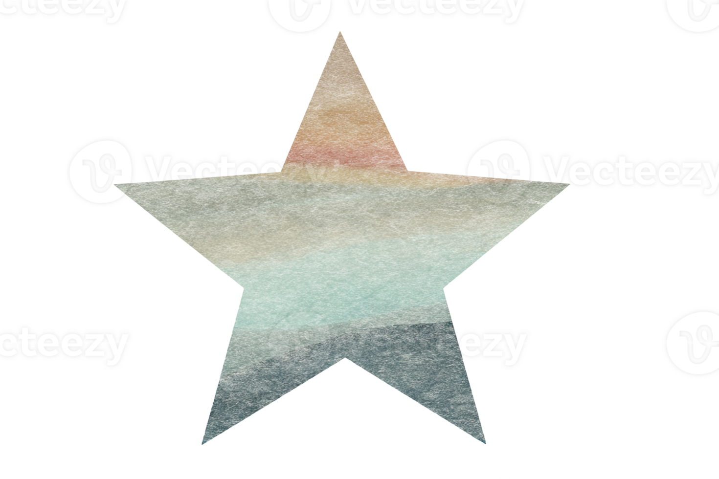 Star-shaped collage outline with soft color gradients and textures png