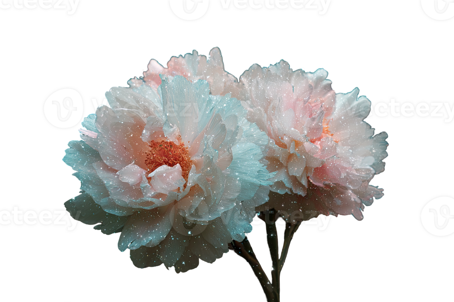 Surreal flower merges with stars creating a dreamlike cosmic display png