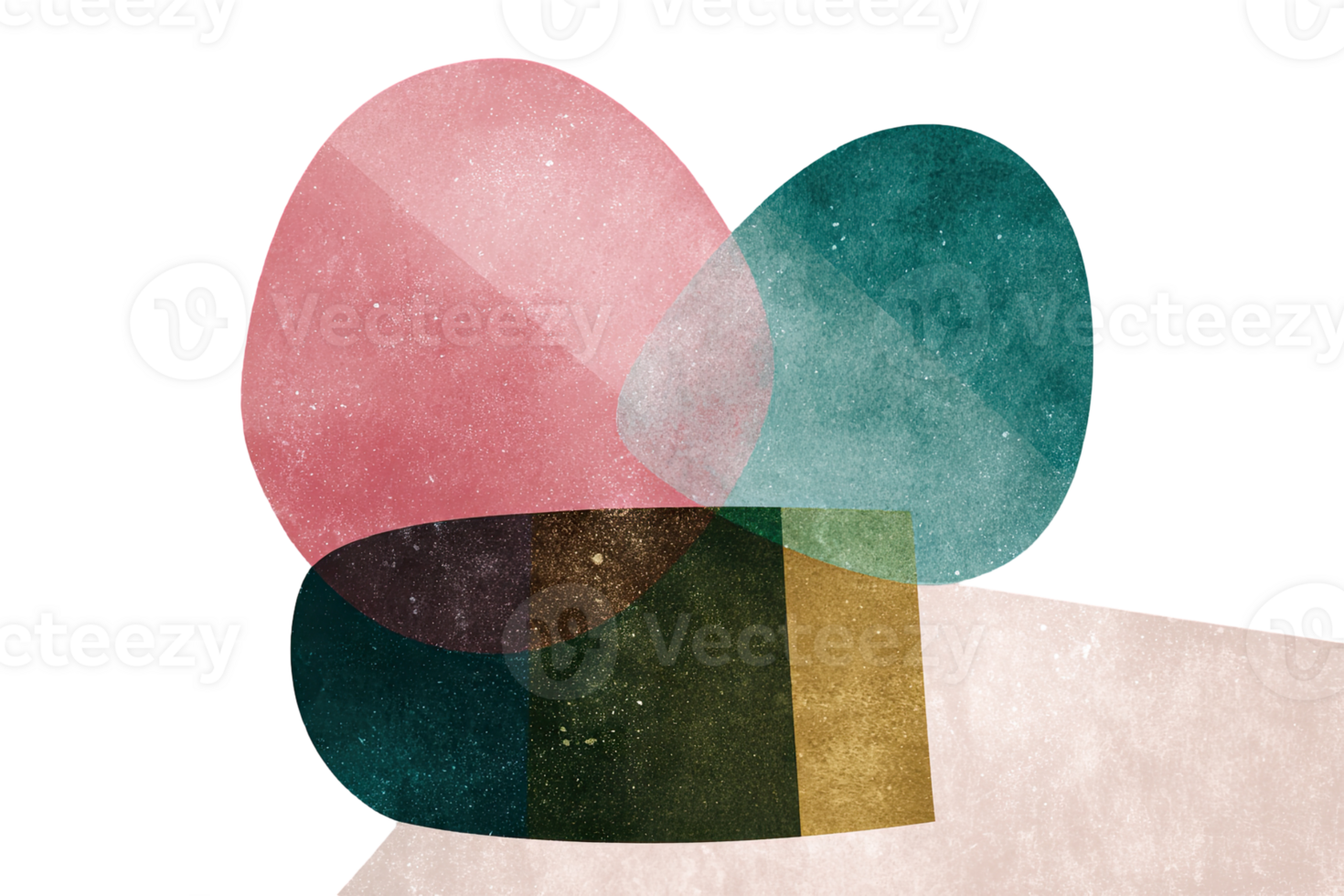 Geometric layered blob with a dreamy glow creating a serene visual experience png