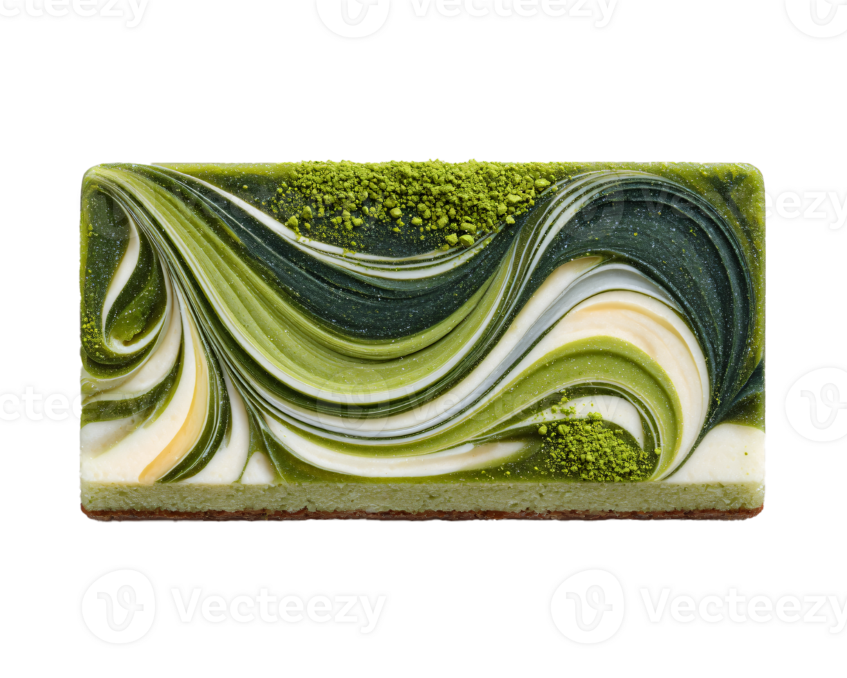Handcrafted Artisan Soap with Green and Cream Swirls Design png