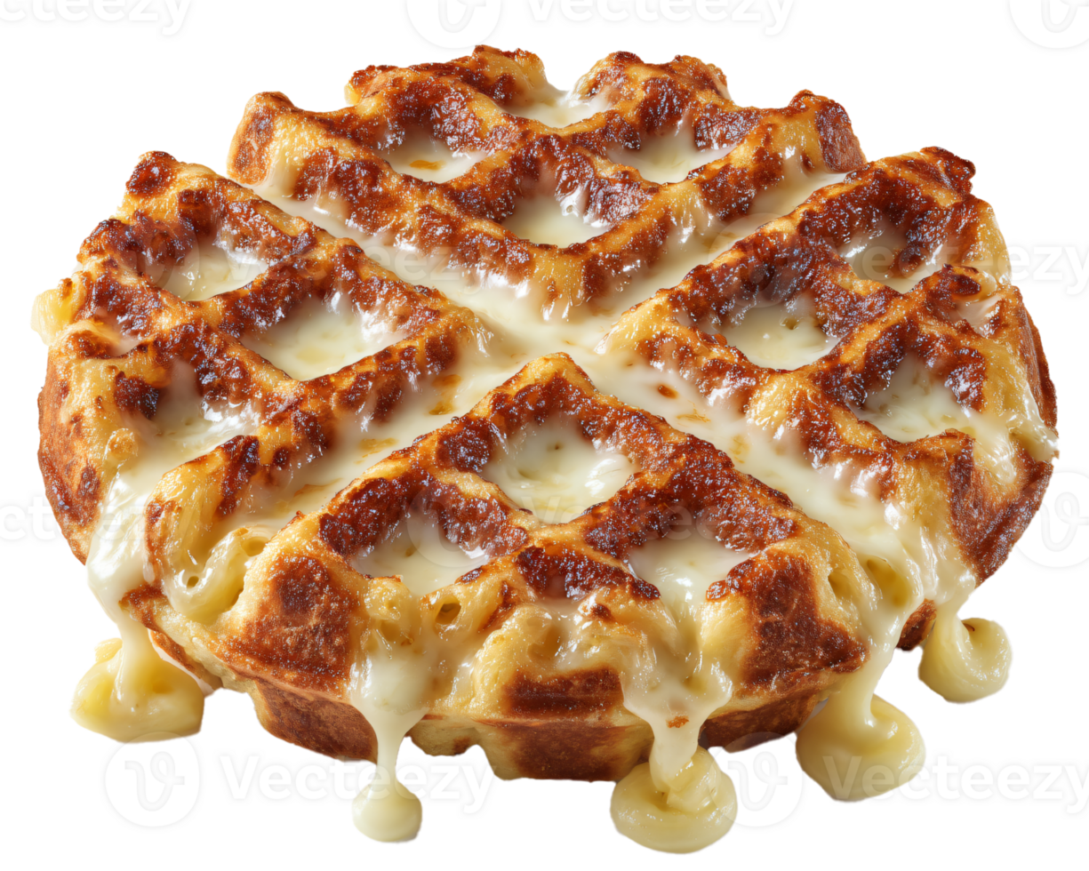 Deliciously Melted Cheese Waffle with Golden Crispy Exterior png