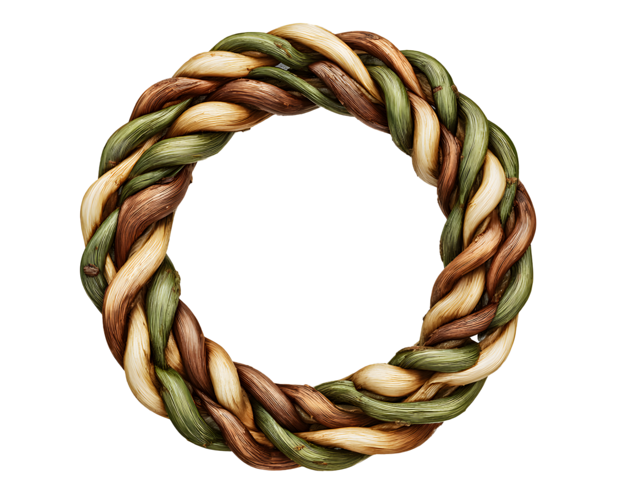 Natural Woven Decor Circle with Green and Brown Tones for Home png