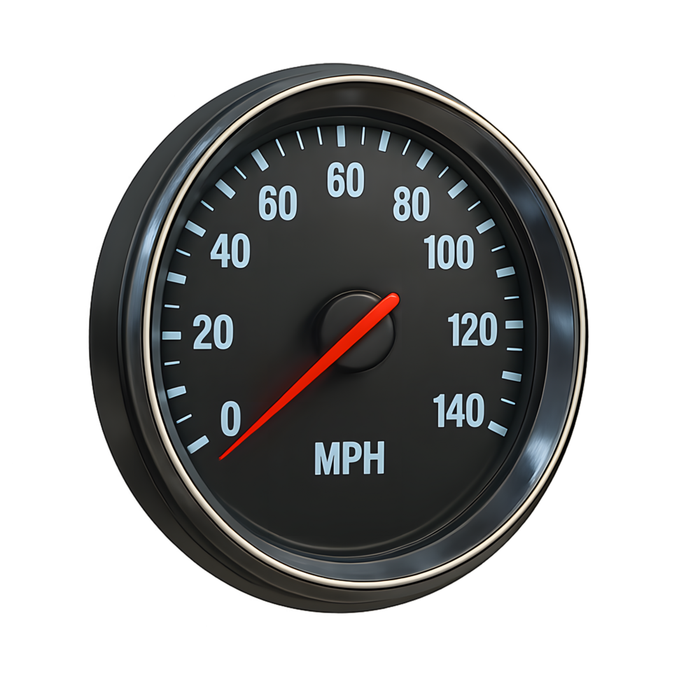 Speedometer gauge measuring speed in miles per hour png