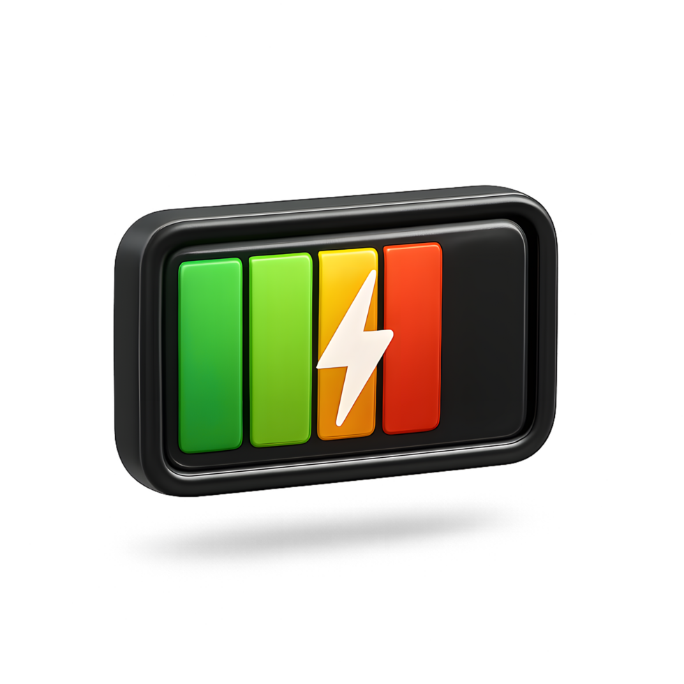 Battery Indicator with Lightning Bolt Icon png