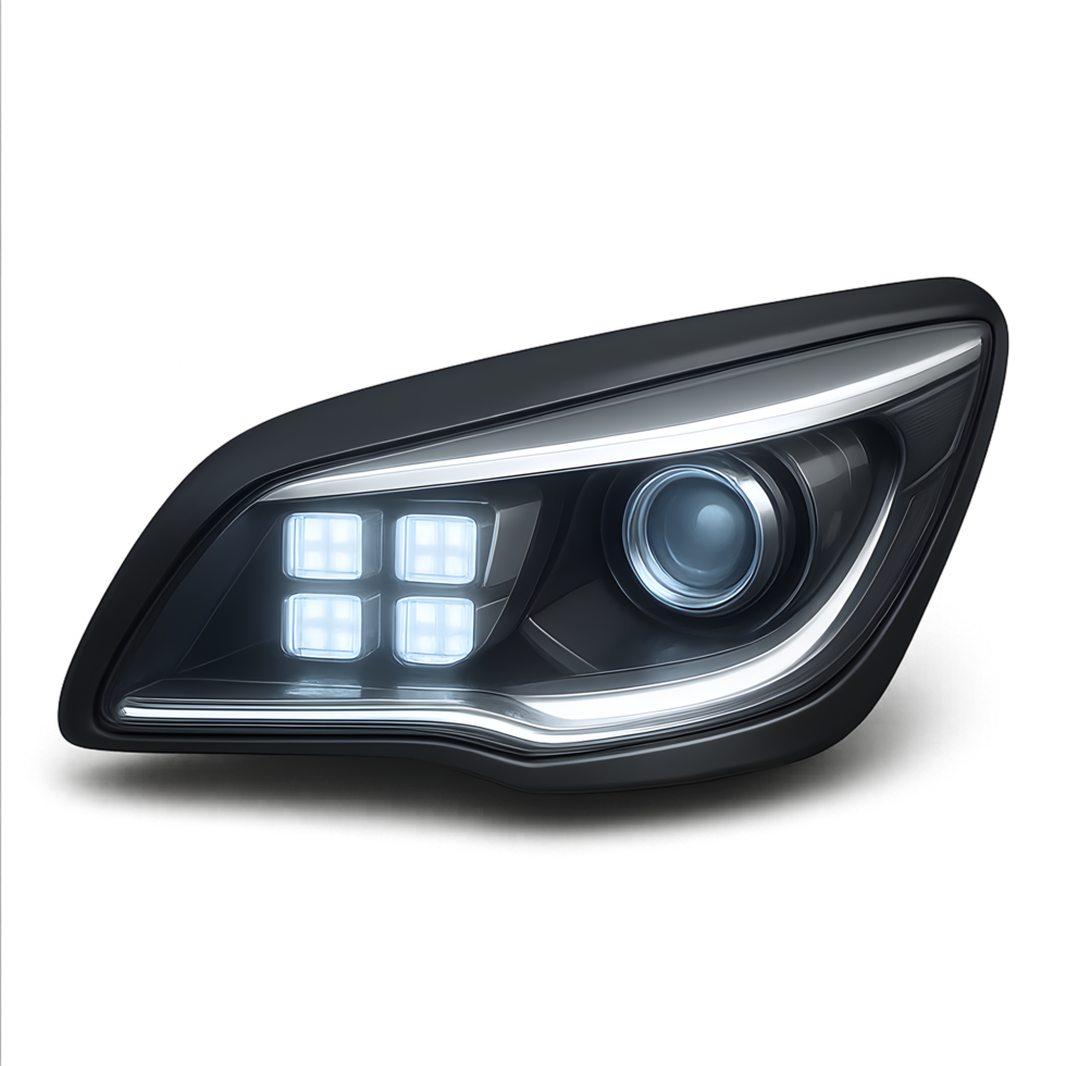 Car headlight modern LED projector with daytime running lights png