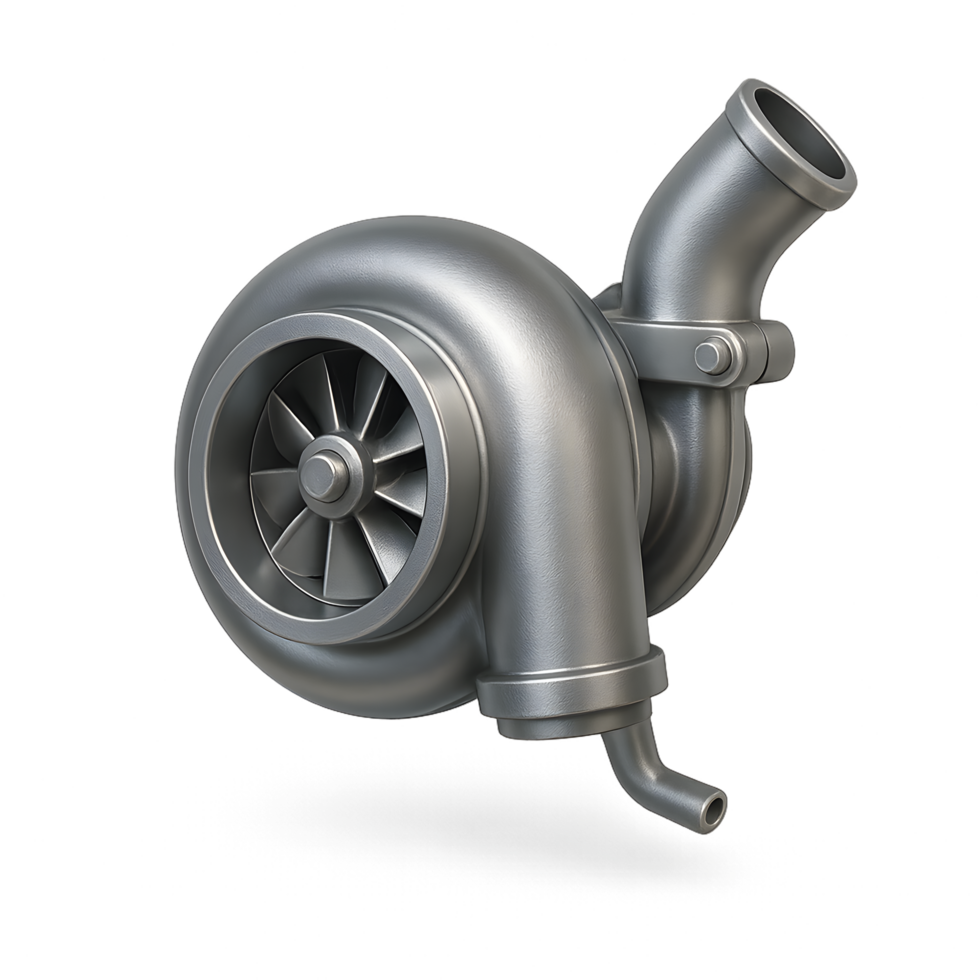 Turbocharger with metallic finish for automotive engine png