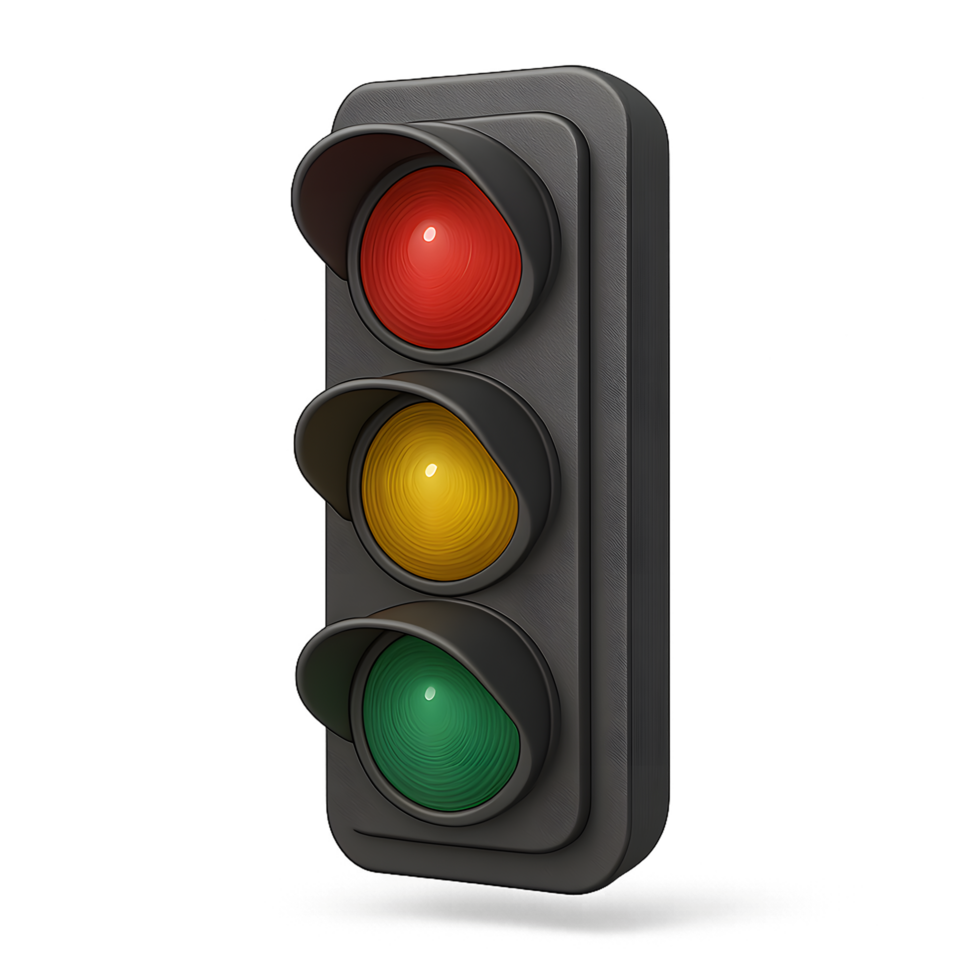 Traffic light signal with red yellow and green lights png