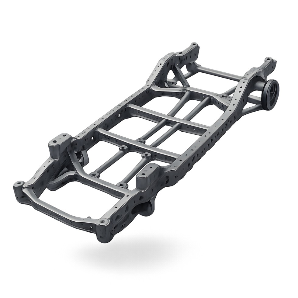 Automotive chassis frame for vehicle construction png
