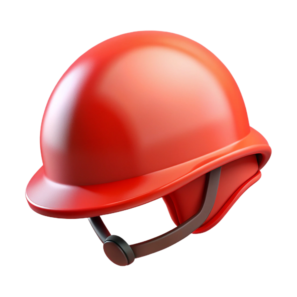 Shiny red hard hat for construction safety and personal protective equipment png