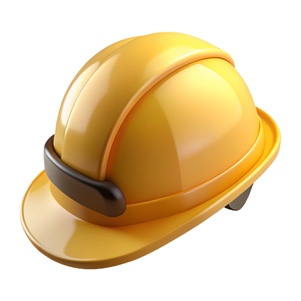 Yellow hard hat safety equipment for construction and industrial work png
