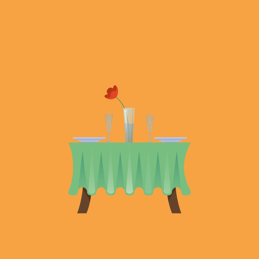 dinner for two vector