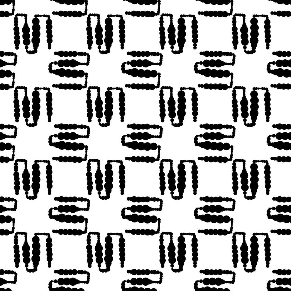 Abstract pattern of large zigzag vertical and horizontal dots of different thicknesses. Brush for creating lines dots. Monochrome. Drawing with hand-drawn effects. Seamless texture of circles and dots vector