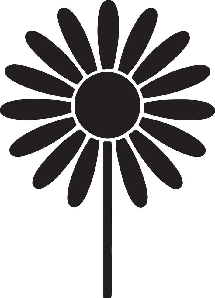 Simple Black and White Daisy Flower Illustration A Minimalist Botanical Design for Spring, Summer, or All Year Round vector